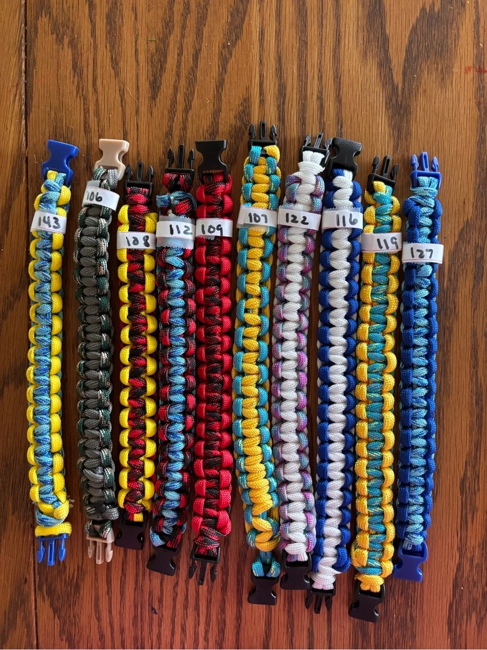 Colorful Paracord Bracelet - Assorted Colors $5 plus shipping